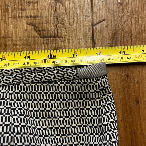 Le Suit Womens Black White Geometric Blazer Skirt Set Size 14 Office Career Corp - Picture 9 of 16